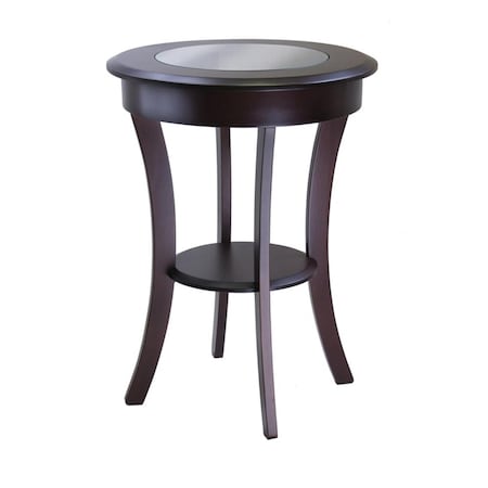 Winsome Cassie Round Accent Table with Glass 40019